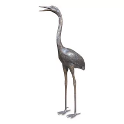 A bronze “Crane” antique color