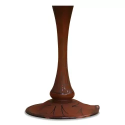 Une lampe de table "Daum", pied en verre gravé