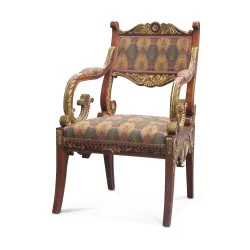 Ein Paar Sitze aus Mahagoni und vergoldetem Holz