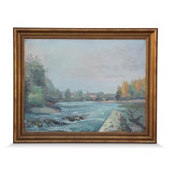 A work \"River\" signed Louis Baudit