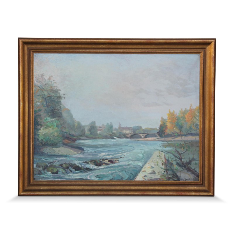 A work \"River\" signed Louis Baudit - Moinat - Painting - Landscape A work \"River\" signed Louis Baudit - Moinat - Painting - Landscape
