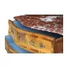Ein Aufbewahrungsmöbel aus Walnussholz mit Marmorplatte und zwei Schubladen - Moinat - Kommoden, Schubladenstöcke, Semainer