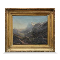 A work \"Two shepherds in the mountains\" by Karl Brunner