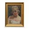 Une oeuvre "Portrait de jeune femme" signé Frédéric Dufaux - Moinat - Tableaux - Portrait