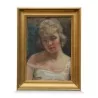 A work \"Portrait of a young woman\" signed Frédéric Dufaux - Moinat - Painting - Portrait