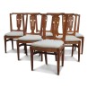 A set of six straw-covered directoire chairs in cherry wood - Moinat - Chairs