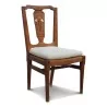 A set of six straw-covered directoire chairs in cherry wood - Moinat - Chairs