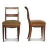 Une paire de chaises Louis Philippe en noyer et siège garni - Moinat - Chaises