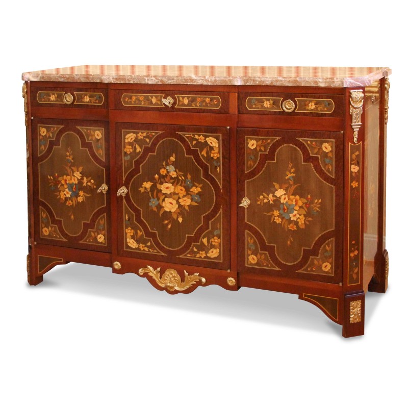 \"Sultane\" chest of drawers with 3 drawers and 3 doors in mahogany - Moinat - Chests of drawers, Commodes, Chifonnier, Chest of 7 drawers \"Sultane\" chest of drawers with 3 drawers and 3 doors in mahogany - Moinat - Chests of drawers, Commodes, Chifonnier, Chest of 7 drawers