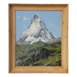 一幅署名阿尔伯特·杜普兰的画作《马特洪峰景观》