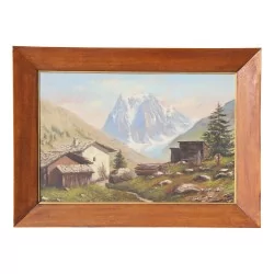 Ein Gemälde „Mont Collon“ signiert Eugène Devaud de Madelin (1906-1992). schweizerisch
