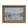 J. Ambrosino 签名的画作《日内瓦湖畔》 - Moinat - 画 - 景观