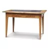 A cherry wood table with a central slate top, two drawers - Moinat - Dining tables
