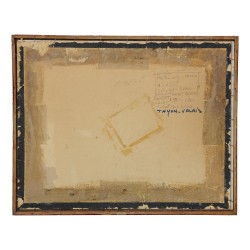 Ölkreidegemälde \"Mazot\" von Maurice Robert (1909-1992). Thyon. Schweiz.