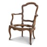 Paire de carcasses  fauteuil cabriolet Louis XV en noyer, dans le goût "Nogaret" - Moinat - Fauteuils