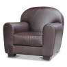 Un fauteuil "Bixter" recouvert d’un cuir "Luxury" pleine fleur, coloris brun foncé - Moinat - Fauteuils