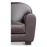 Un fauteuil "Bixter" recouvert d’un cuir "Luxury" pleine fleur, coloris brun foncé - Moinat - Fauteuils