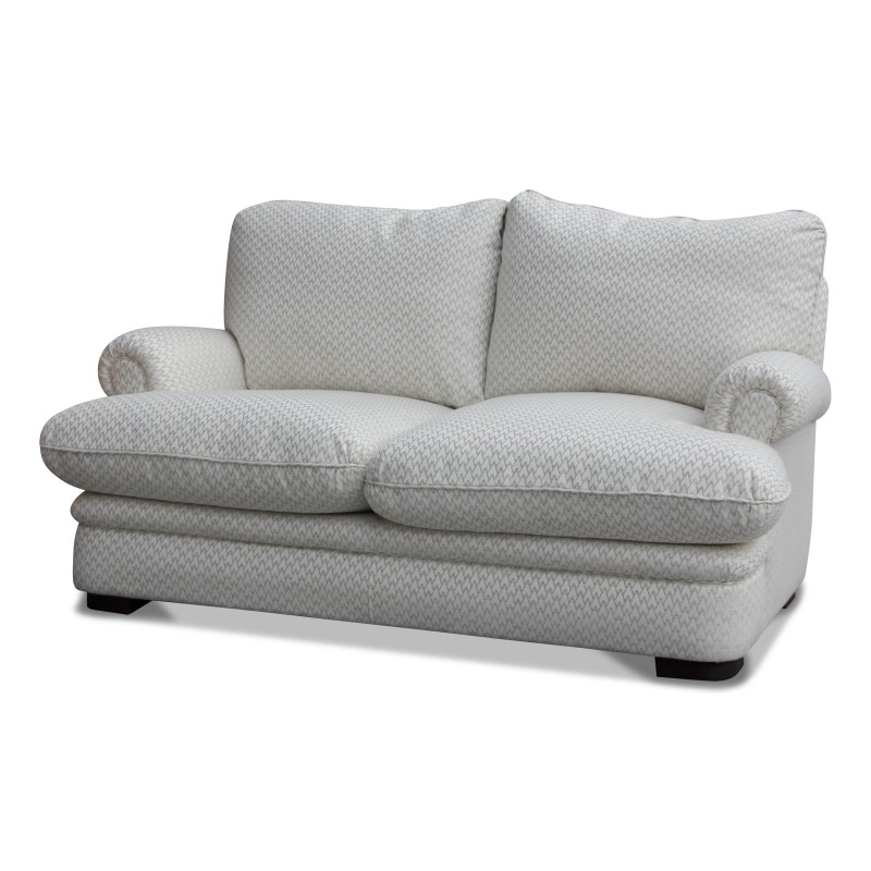 Ein beiges Sofa mit silbernem Rautenmuster. - Moinat - Sofas, Couchs Ein beiges Sofa mit silbernem Rautenmuster. - Moinat - Sofas, Couchs