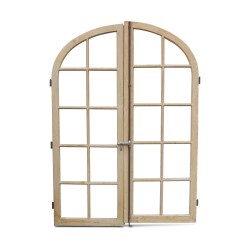 a pair of window doors with fir frame