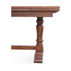 A Louis XIII walnut table with two extensions. Swiss
