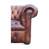 A “Chesterfield” sofa in leather, brown patina. Restored - Moinat - Sofas