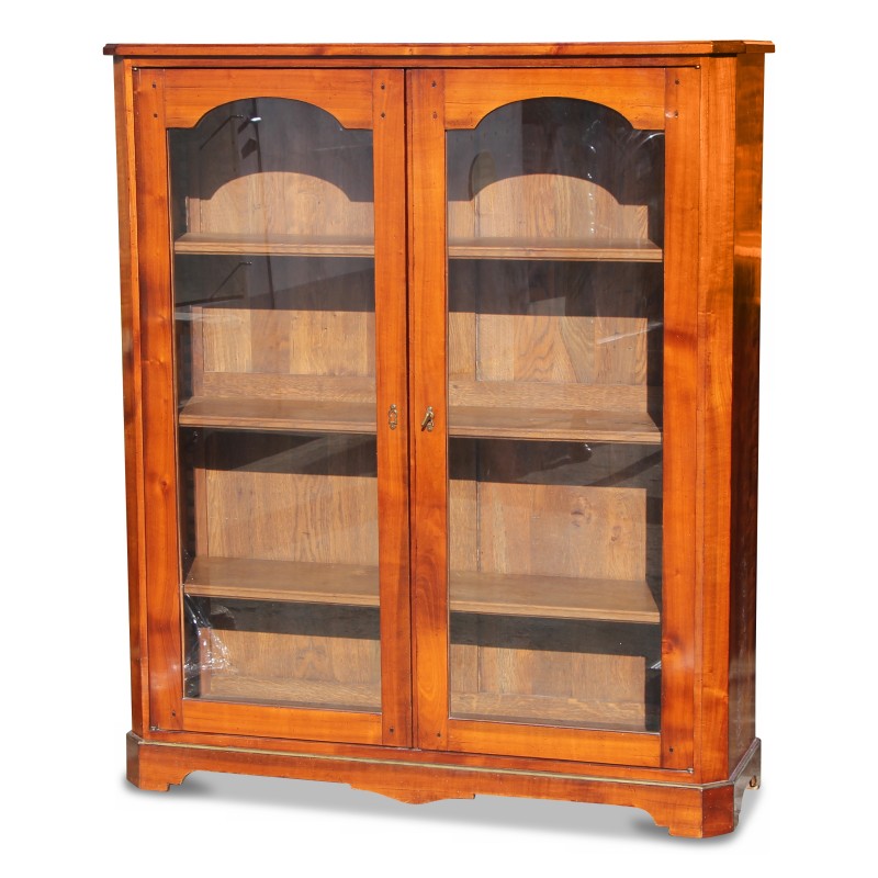 A management window signed \"Moissonier\" in cherry, mounted on oak, circa 1960. Orléans - Moinat - Bookshelves, Bookcases, Curio cabinets, Vitrines