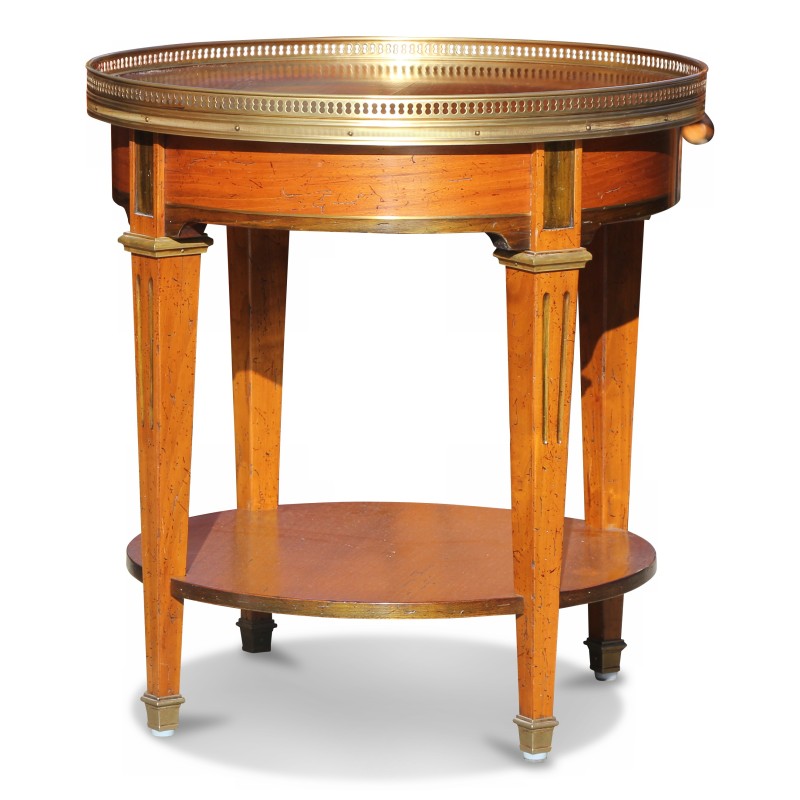 A Louis XVI bedside table in cherry wood, \"Richelieu\" model decorated with bronze - Moinat - End tables, Bouillotte tables, Bedside tables, Pedestal tables