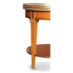 A Louis XVI bedside table in cherry wood, \"Richelieu\" model decorated with bronze
