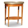 樱桃木热水瓶桌，岩石大理石桌面和拉手 - Moinat - End tables, Bouillotte tables, 床头桌, Pedestal tables