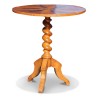 A round table in marquetry wood, richly inlaid top. Tripod foot. Italy - Moinat - Coffee tables