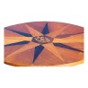Une table ronde en bois de marqueterie, plateau richement marqueté. Pied tripode. Italie - Moinat - Tables de salon