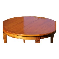 Круглый столик-директор из вишневого дерева из коллекции «Ришелье», на дюбелях с двумя надставками.