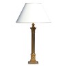 A brass Corinthian column lamp with white shade - Moinat - Table lamps