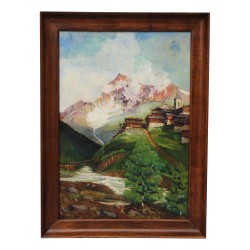 A painting “View of the Lötschental valley”