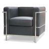 “勒·柯布西耶”风格的黑色皮革扶手椅 - Moinat - 扶手椅