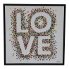 Un tableau moderne "Bonshommes LOVE" sur toile avec cadre bois coloris noir - Moinat - Tableaux - Divers