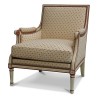 一对路易十六风格的扶手椅，采用米色缎面漆木和砖线制成 - Moinat - 扶手椅