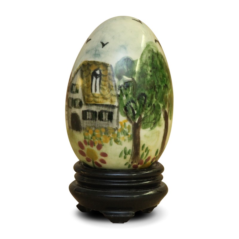A porcelain egg with “Village” decor. Holland - Moinat - Decorating accessories