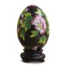 Ein Cloisonné-Ei mit Blumendekor auf schwarzem Hintergrund - Moinat - Dekorationszubehör