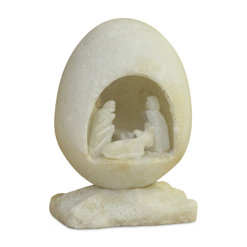 Un oeuf en albâtre "Crèche taillée" - Moinat - Accessoires de décoration Un oeuf en albâtre "Crèche taillée" - Moinat - Accessoires de décoration