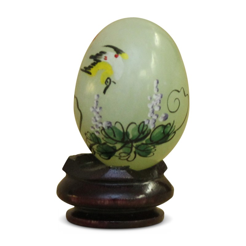 Яйцо из зеленого нефрита с китайским декором. - Moinat - Декоративные предметы