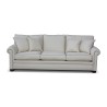 Ein Dreisitzer-Sofa „Bahamas“, bezogen mit beigem Leinenstoff und grauen Paspeln - Moinat - Sofas, Couchs