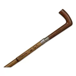 带木十字架的竹杖