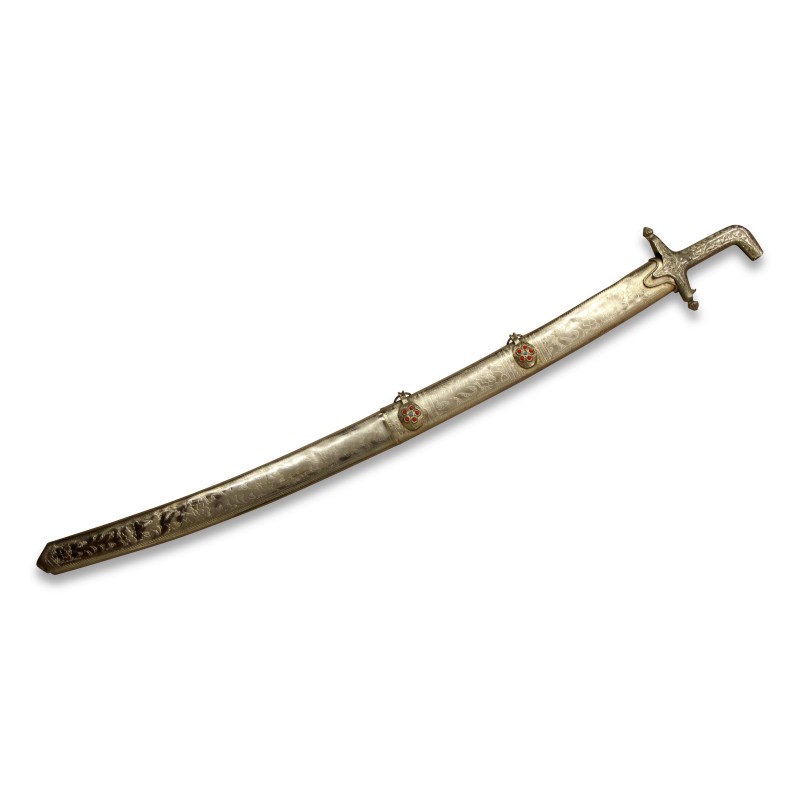 Une épée en bronze doré avec son fourreau. Inde - Moinat - Accessoires de décoration