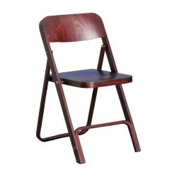 A set of 4 folding chairs with beech wood support