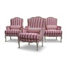 路易十五模压扶手椅，覆盖“Braguière”棉织物“Corail”系列 - Moinat - 扶手椅