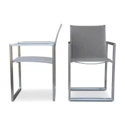 Un fauteuil "Ninix" en acier inoxydable et batyline