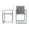 Un fauteuil "Ninix" en acier inoxydable et batyline - Moinat - Sièges, Bancs, Tabourets