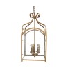 “Nadine” square hanging light in golden iron with three lights - Moinat - Chandeliers, Ceiling lamps