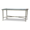 Une table basse en bronze "Charles à Paris", plateau de verre avec bordure argentée - Moinat - Tables de salon